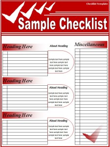 Microsoft Office Word 2007 Checklist Template