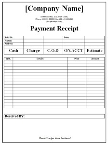 Payment Receipt Template Free Formats Excel Word