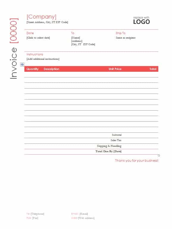 Purchase Invoice Template Free Formats Excel Word