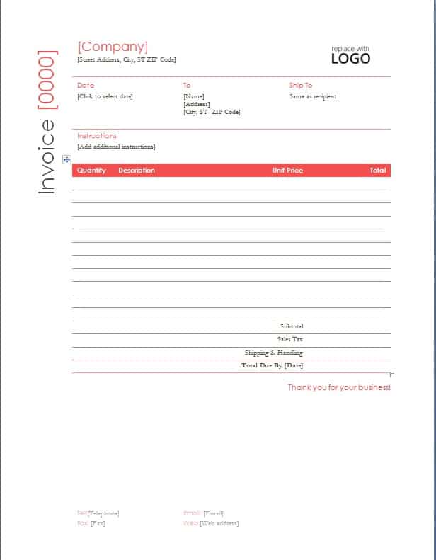 Billing Invoice Template - Free Formats Excel Word