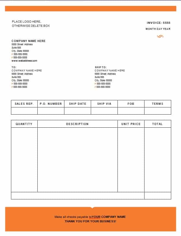 Medical Invoice Template Free Formats Excel Word