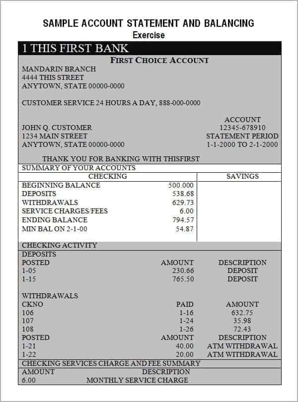 Bank Statement Template Sample Templates bank-statement-template-sample-templates