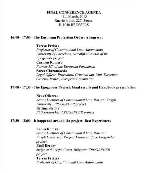 Conference Program Template Free