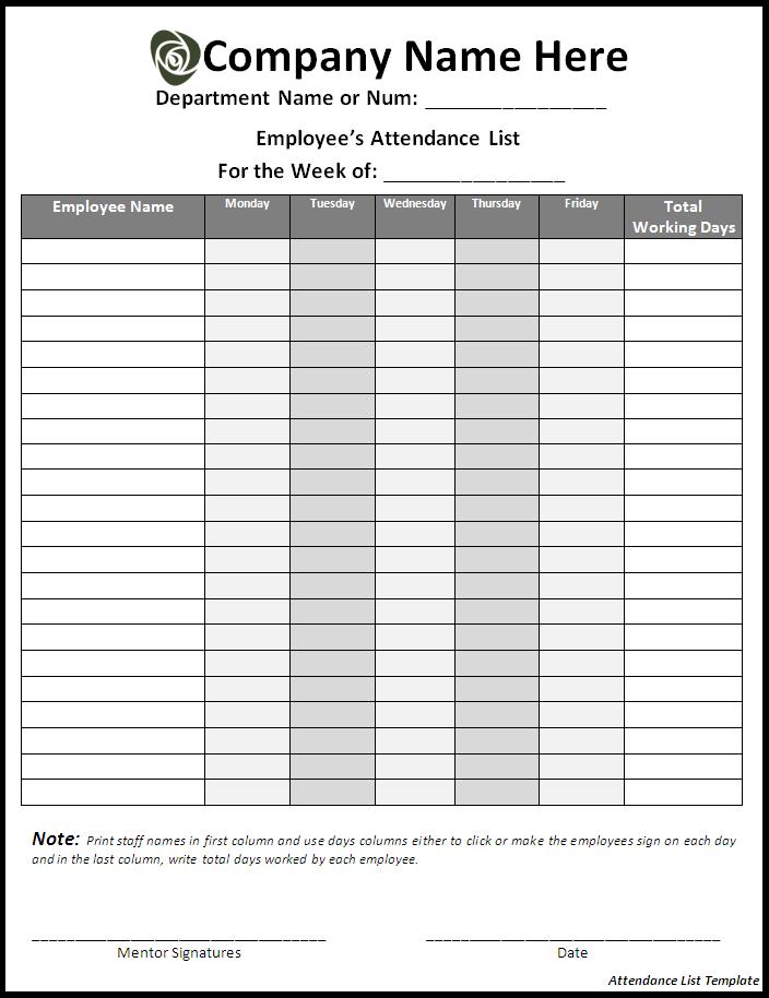 Employees List Template from www.samplestemplates.org