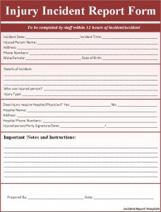 Incident report template