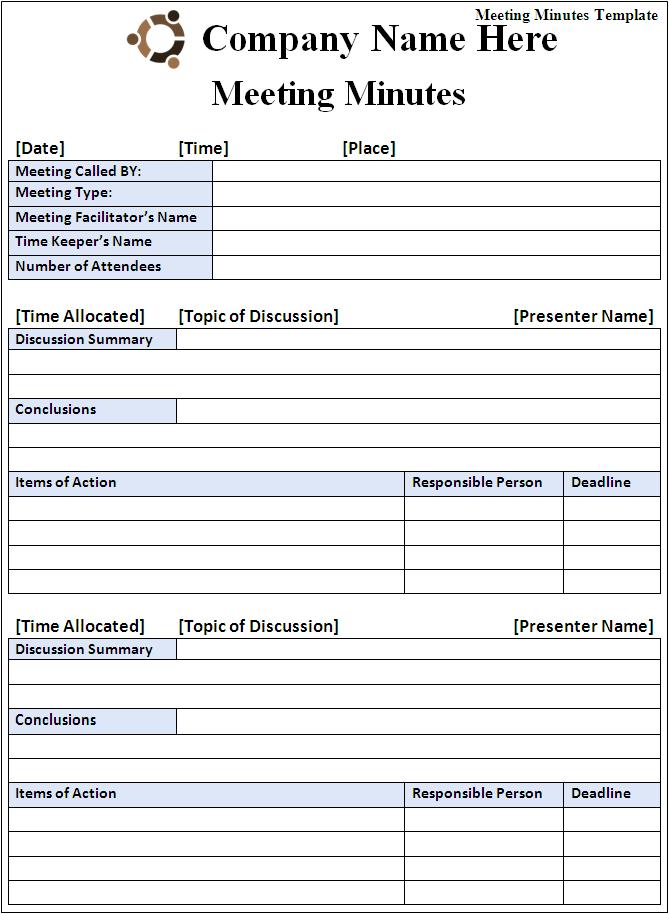 Meeting Formats Template from www.samplestemplates.org