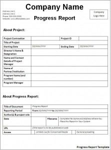 Progress report template