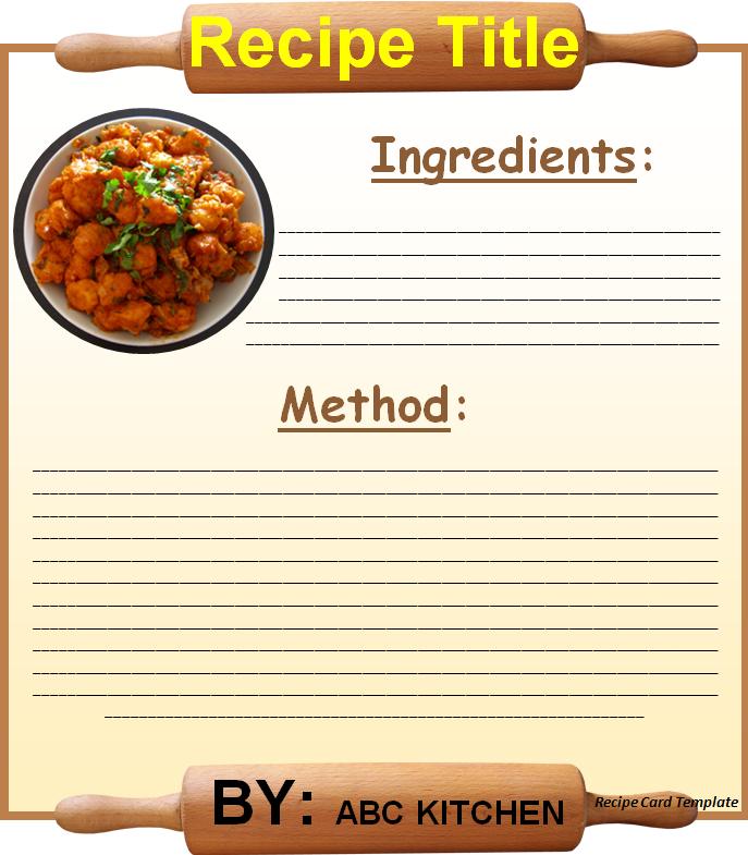 Recipe Card Template Free Formats Excel Word