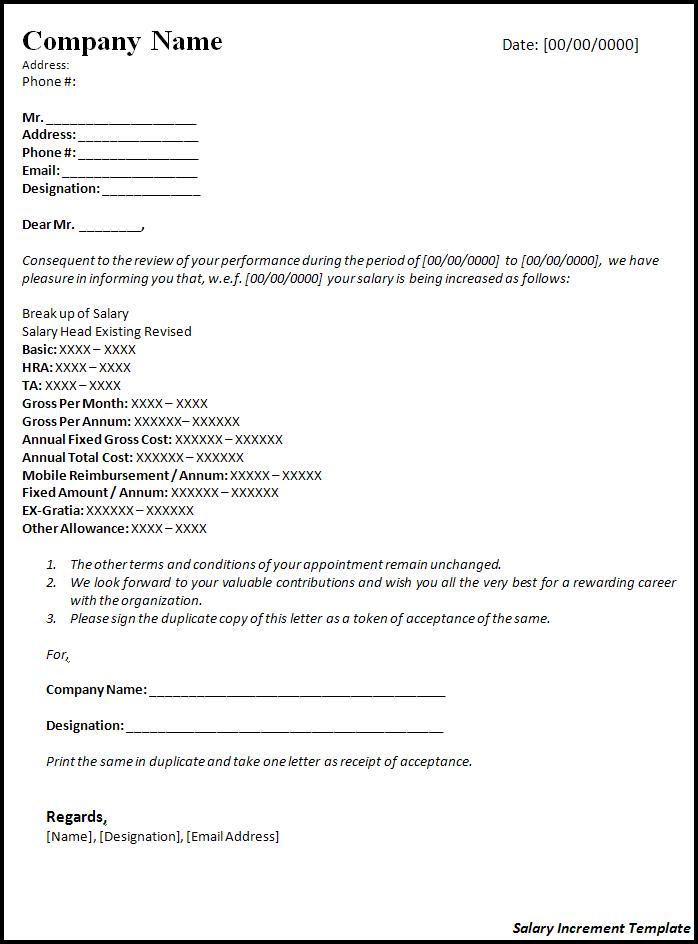 Wage Increase Letter To Employee from www.samplestemplates.org