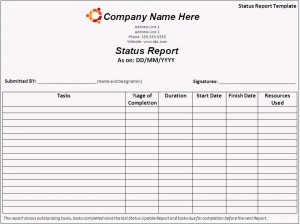 Status report template