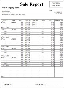 Sales report template