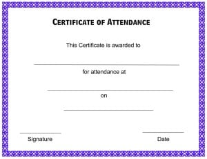 attendance certificate 2