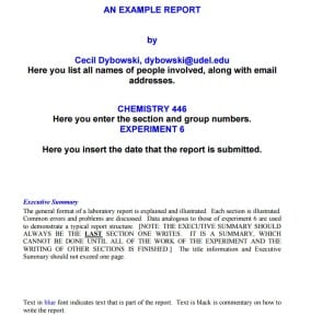 Laboratory Report template