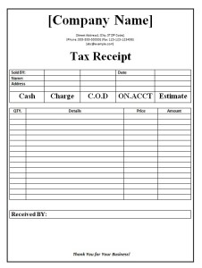 Tax receipt Template - Free Formats Excel Word