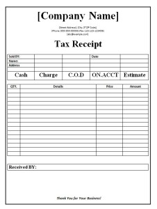 tax receipt template