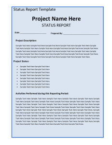 Weekly Status Report template