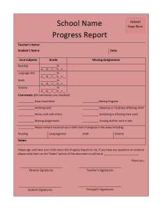 Daily Progress Report template