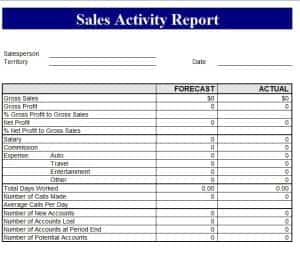 sales revenue report template