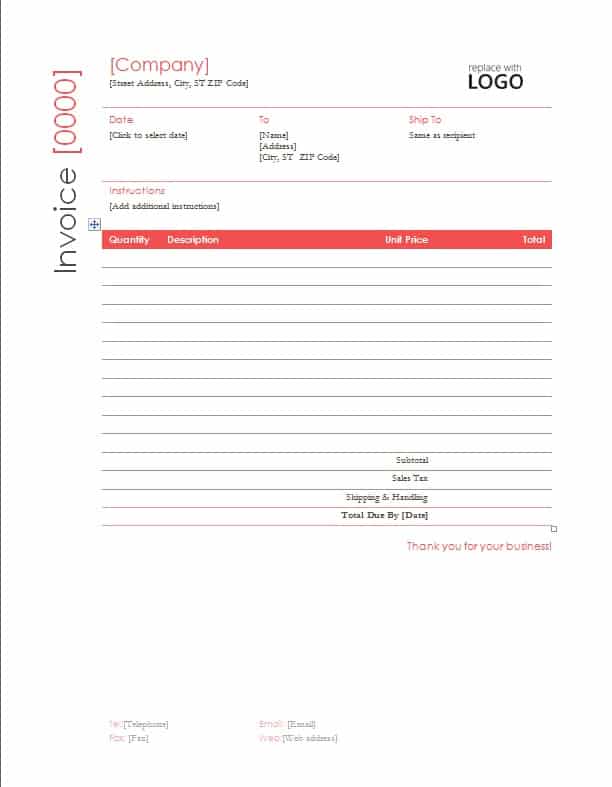 contractor invoice template