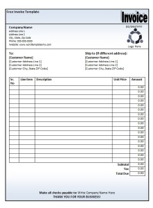 hotel invoice template