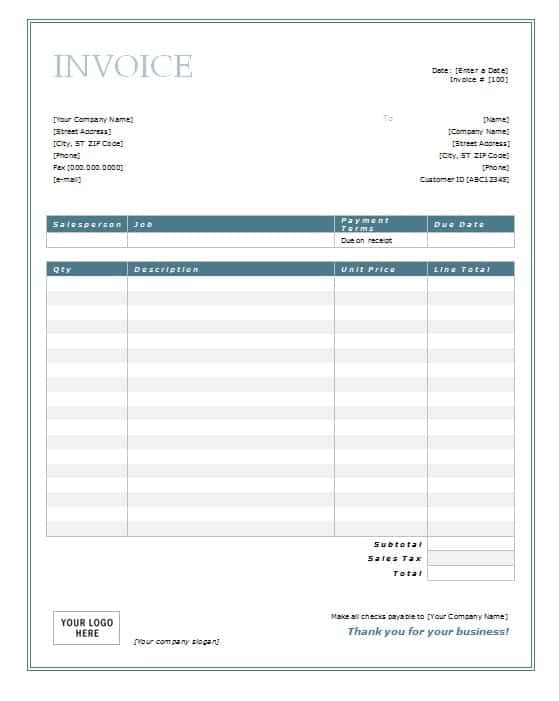 service invoice template