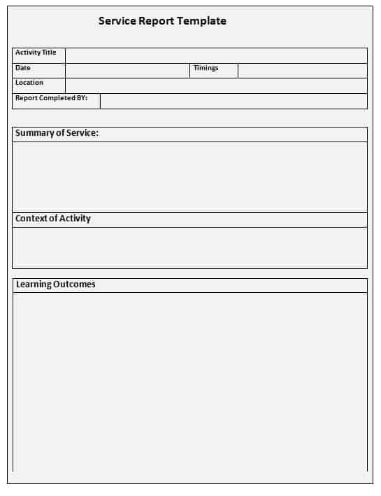 Technical Service Report Template from www.samplestemplates.org