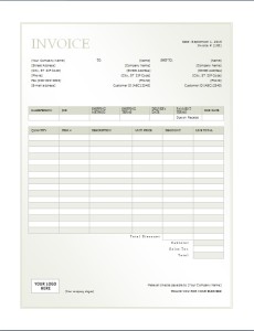 cash invoice template