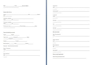 Physical Assessment Form Template
