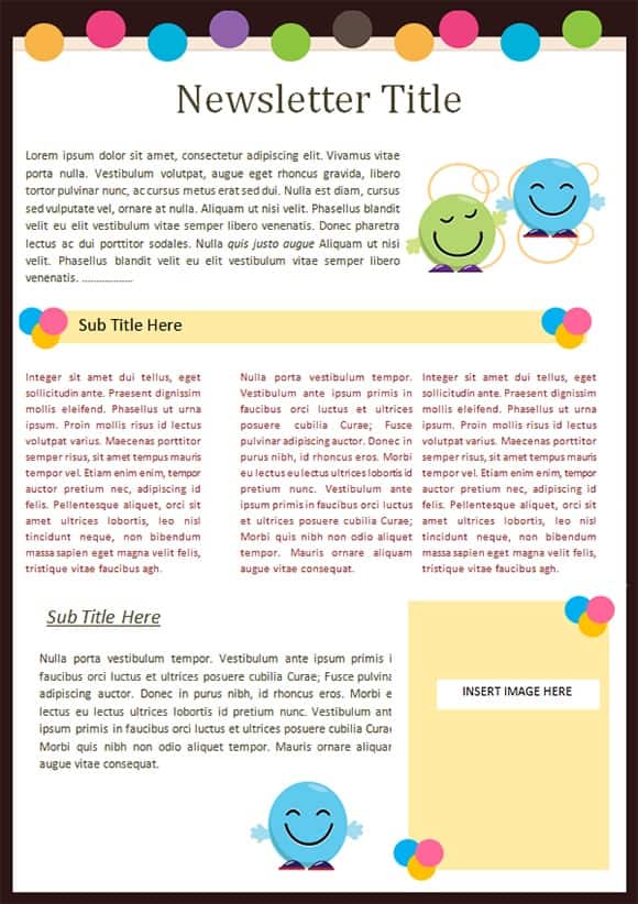 Kindergarten Newsletter Templates