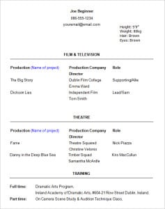 Acting Resume Templates