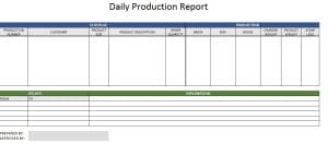 production report templates